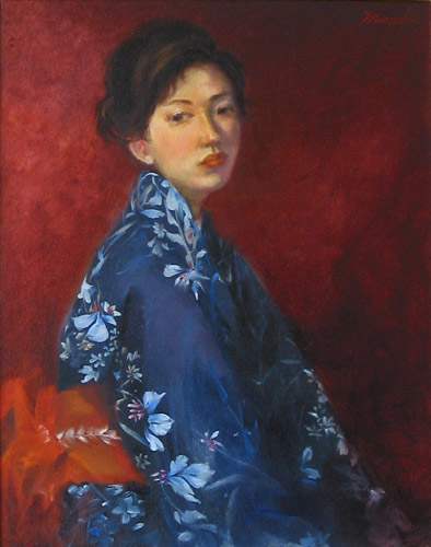 Girl in Kimono by Manna Huang